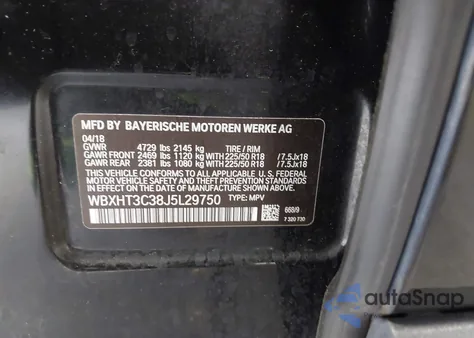 2018 BMW X1 xDrive28I from USA, damaged, VIN WBXHT3C38J5L29750